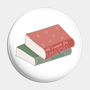 All I want for Christmas is books book design in Christmas colors for readers Pin