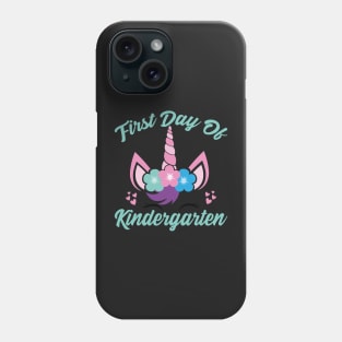 Unicorn With Green Text | First Day of Kindergarten Phone Case