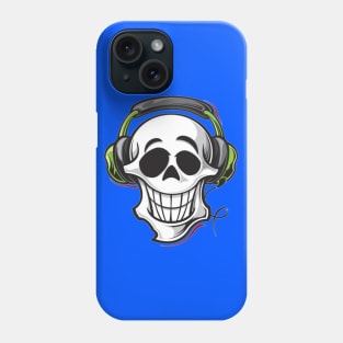 Skull with headphones Phone Case