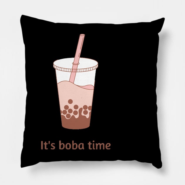 It's boba time for bubble tea lovers Pillow by Style24x7