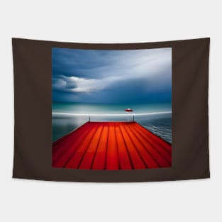 Minimalist Beach Landscape Tapestry