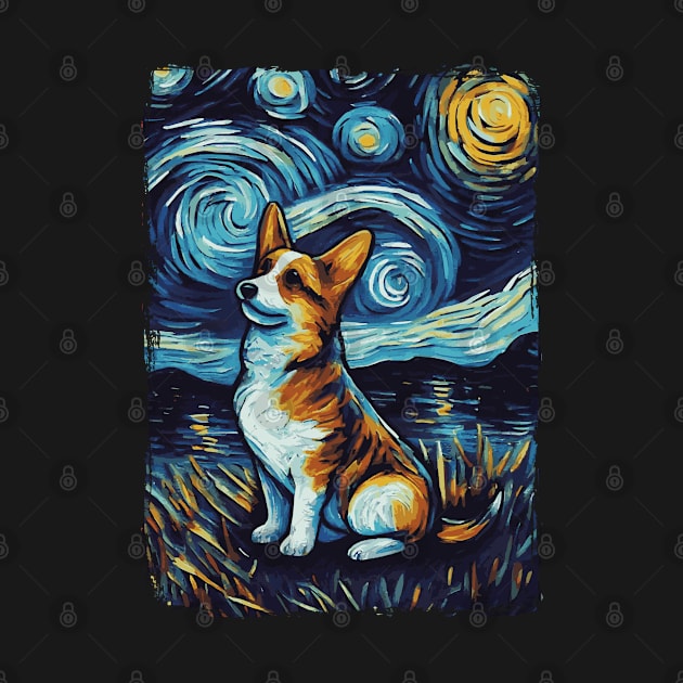 Corgi Starry Night by favoriteshirt