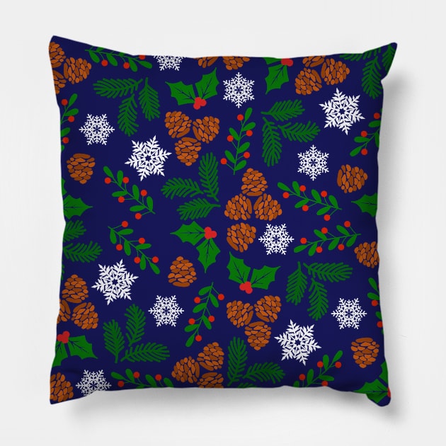 Pine Tree Branches and pinecone winter Decorative Pattern design gift Pillow by CuTeGirL21