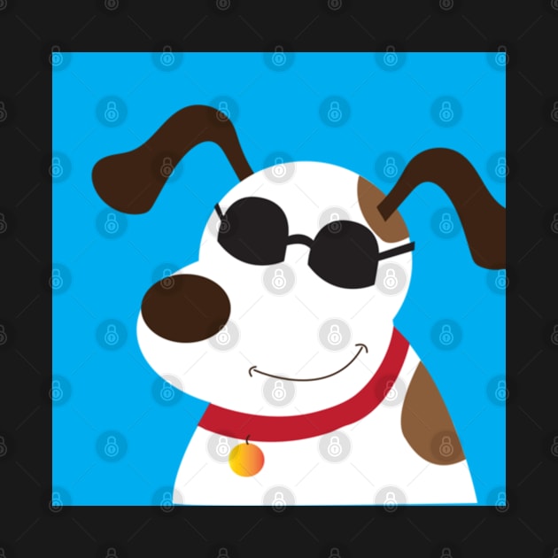 Cool Mutt with Sunglasses Mixed Breed Dog by JessDesigns