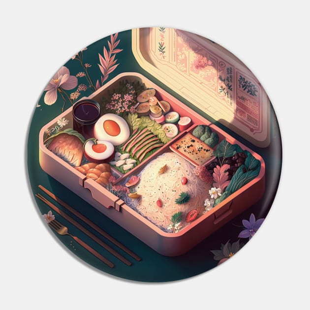 Japanese Bento Box art Pin by geekmethat