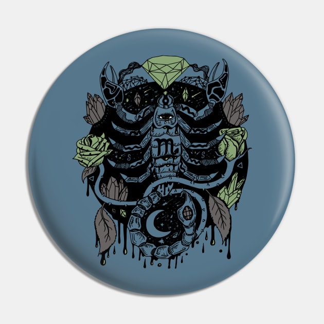 Mellow Cool Mystic Scorpio Zodiac Pin by kenallouis