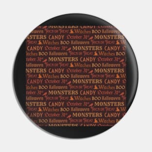 Brown Halloween Words Pin