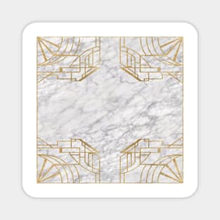 Elegant Marble - Art Deco Blanc Magnet