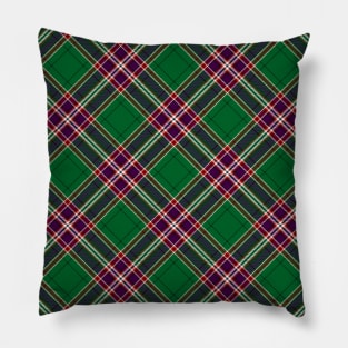 Clan MacFarlane Crest over Modern Hunting Tartan Pillow