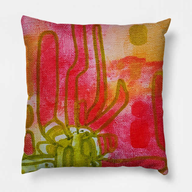 Marine Cacti Pillow by AlexMarialDraws