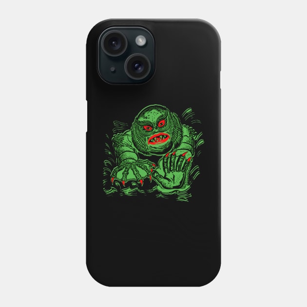 Vintage Halloween lagoon monster for dark colors Phone Case by UnlovelyFrankenstein