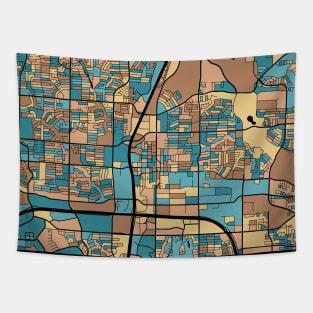 Plano Map Pattern in Mid Century Pastel Tapestry