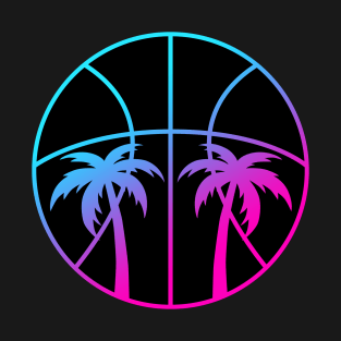 Miami Vice Beach Basketball - Black T-Shirt