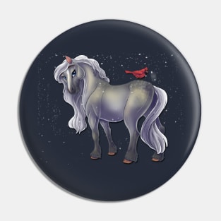 Snowy Cardinal Horse Pin