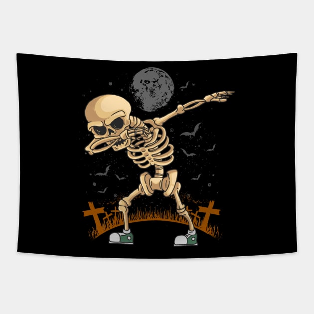 Dabbing Skeleton Tapestry by nissiu