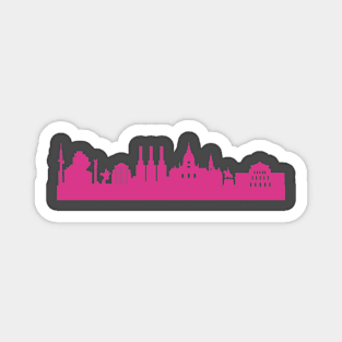 Hannover skyline pink Magnet