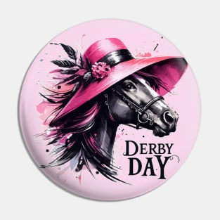 Derby Day Funny Horse Racing Lover Pin