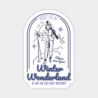 Winter Wonderland Ski Resort Magnet