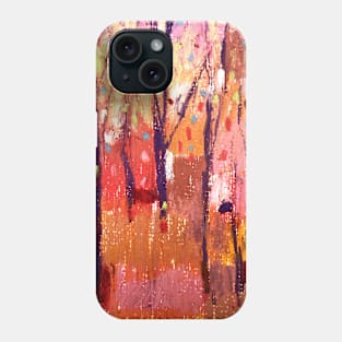 Woodland, hot colors landscape Phone Case