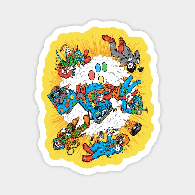 When Clown Cars Explode Magnet by nickv47