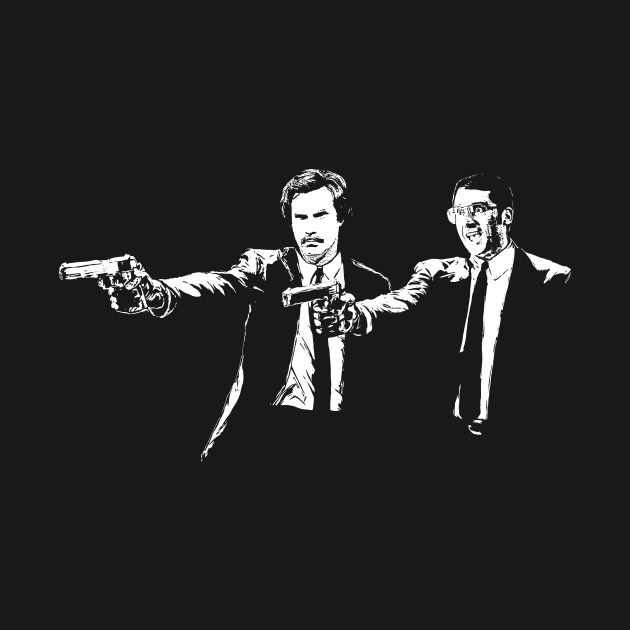 Anchorman Ron Burgandy And Brick Tamland Pulp Fiction by Bevatron