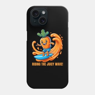 Surfing Carrot Adventure Illustration Phone Case