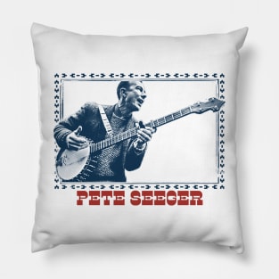 Pete Seeger ----- Retro Fan Art Pillow