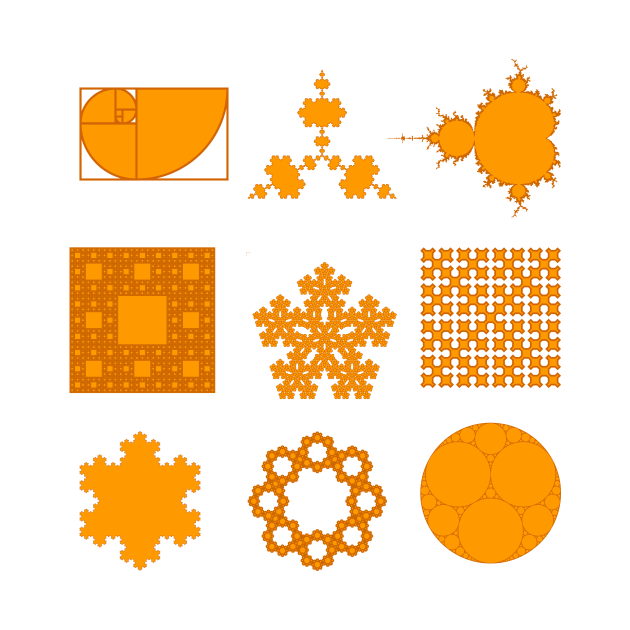 9 Fractals- orange red-orange by candhdesigns