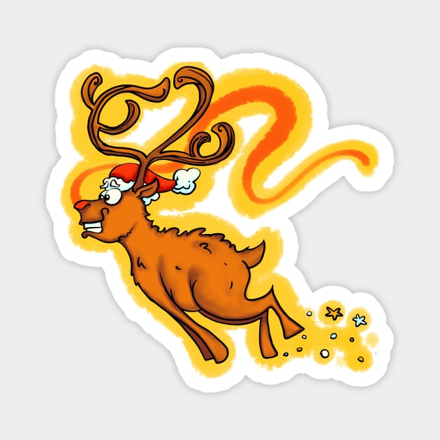 Rudolf the red nosed reindeer Magnet by Creativelyhamish