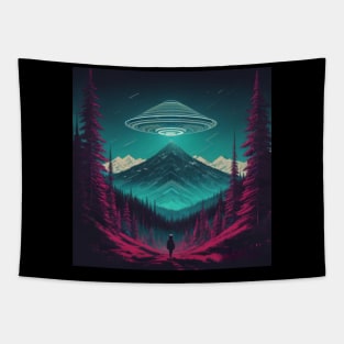 UFO Chronicles Podcast - UFO Glitch Artwork V1 Tapestry