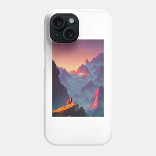 Anime Men - Mountain Range at Sunset Landscape Phone Case