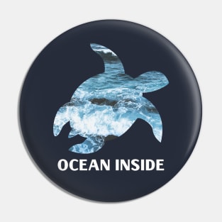 Ocean inside, sea turtle design Pin