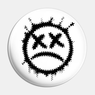 Graffiti sad emoticon | sprayed smiley emoji V2 Black Pin