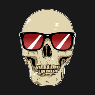 Skull Wearing Sunglasses Red Lenses T-Shirt