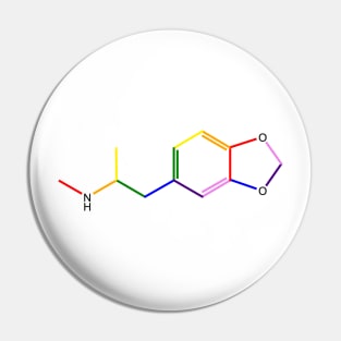 Ecstasy Rainbow Molecule Chemistry Pin