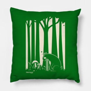 Cute monster 's mushroom trip in the forest Pillow