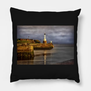 Early Morning At Maryport Harbour Pillow