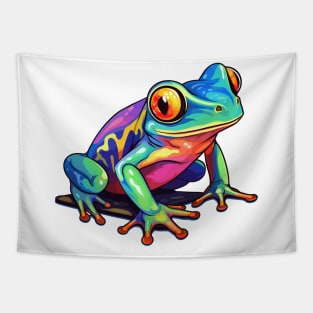 Colorful Tree Frog rainbow frog lover Tapestry