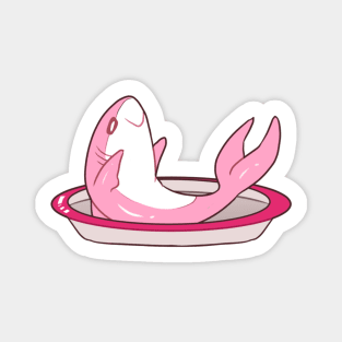 Pink Shark in a Dish Magnet