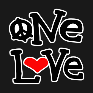 One Love Peace Heart T-Shirt