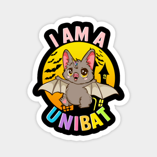 I am a Unibat Halloween Funny Unicorn Bat Gift Magnet
