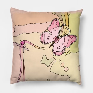 Summer Butterfly Pastel Art Pillow