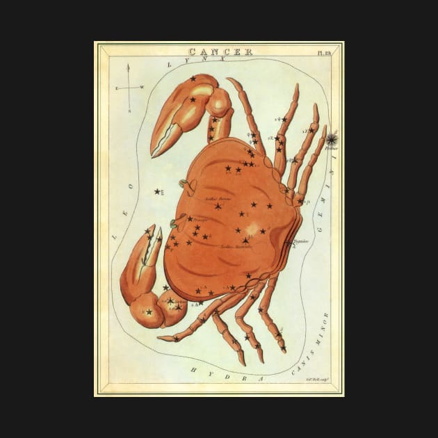 Cancer the Crab, from Urania's Mirror, Vintage Signs of the Zodiac by MasterpieceCafe