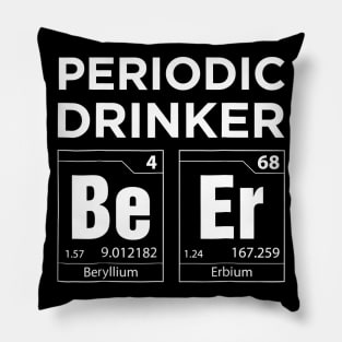 Periodic Table Beer Drinker Nerdy Graphic Pillow