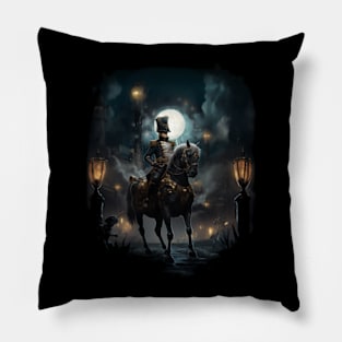 Napoleon Bonaparte Riding his Horse in Steampunk Reality Pillow