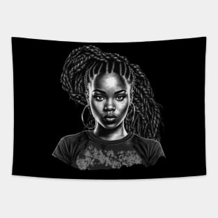 Black Girl with Braids, Black Girl Magic Tapestry