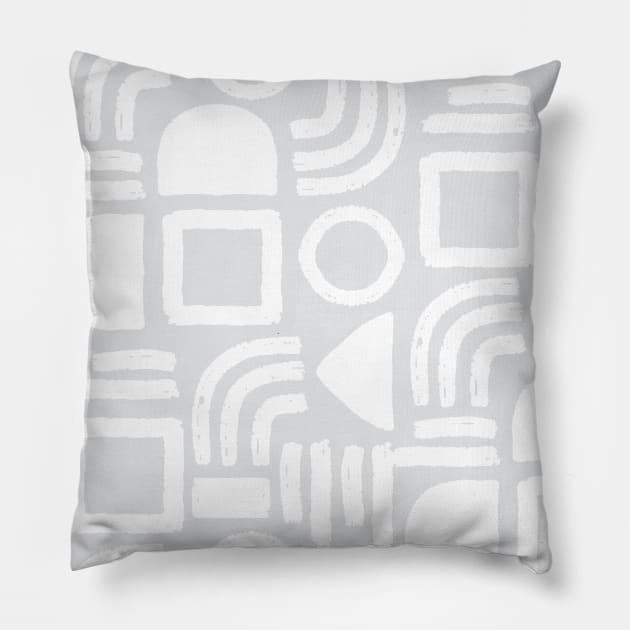 Gray Minimal Solid Geometry Pillow by Carolina Díaz