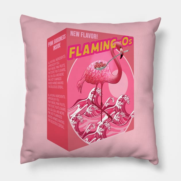 Flamingo Flaming Os Pillow by Brash Ideas