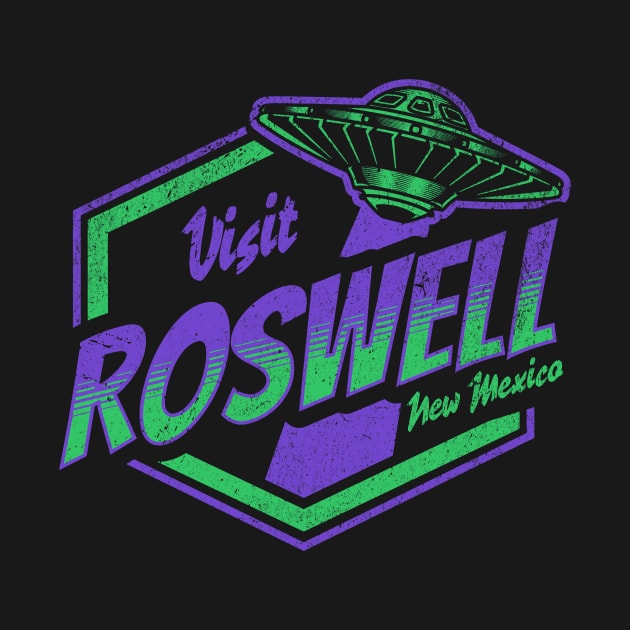 Vintage Visit Roswell, New Mexico Funny UFO Flying Saucer Alien by Now Boarding