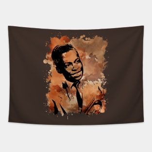 Miles Davis - Brown Watercolor Splash Tapestry